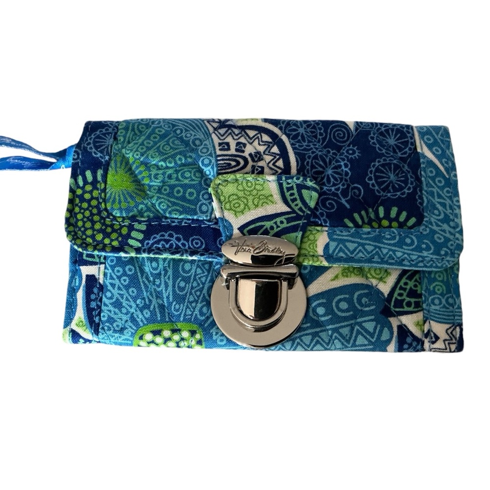 Vera Bradley quick swipe ID case wallet key ring doodle daisy
